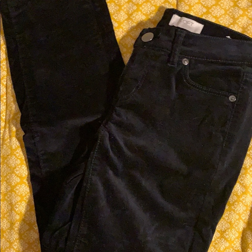 Loft outlet black velvet skinnies